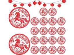 Adesivos Estáticos Para O Ano Novo Chinês - 20 Folhas De Decorações Festivas |