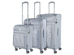 DKNY DKNY-624 After Hours Impressão Do Logotipo Da Storm Grey 47X79X30 Cm 95L Conjunto de Malas Semi-Rígidas DKNY Eva 47X79X30 Cm 95L