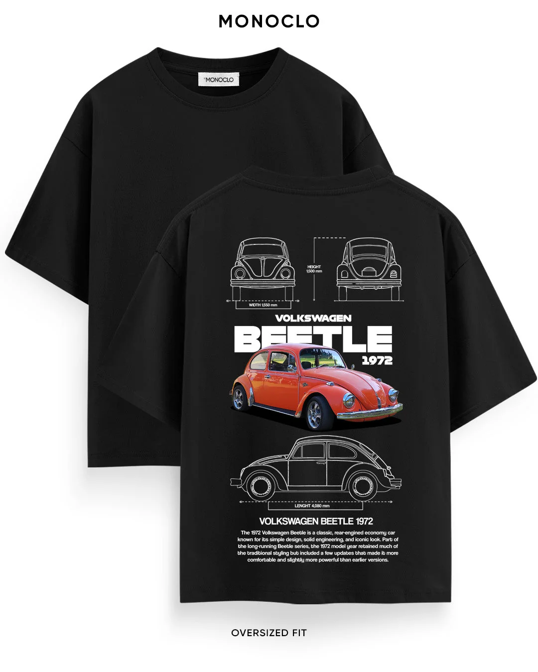 T-shirt Rockinstone Volkswagen Beetle 1972 (m)