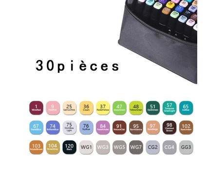 Marcador Conjunto De 30 Marcadores A Álcool De Ponta Dupla Design De Interiores Caneta Aquarelável Oleosa Arte De Animação Esboço Sorteio Leoclotho