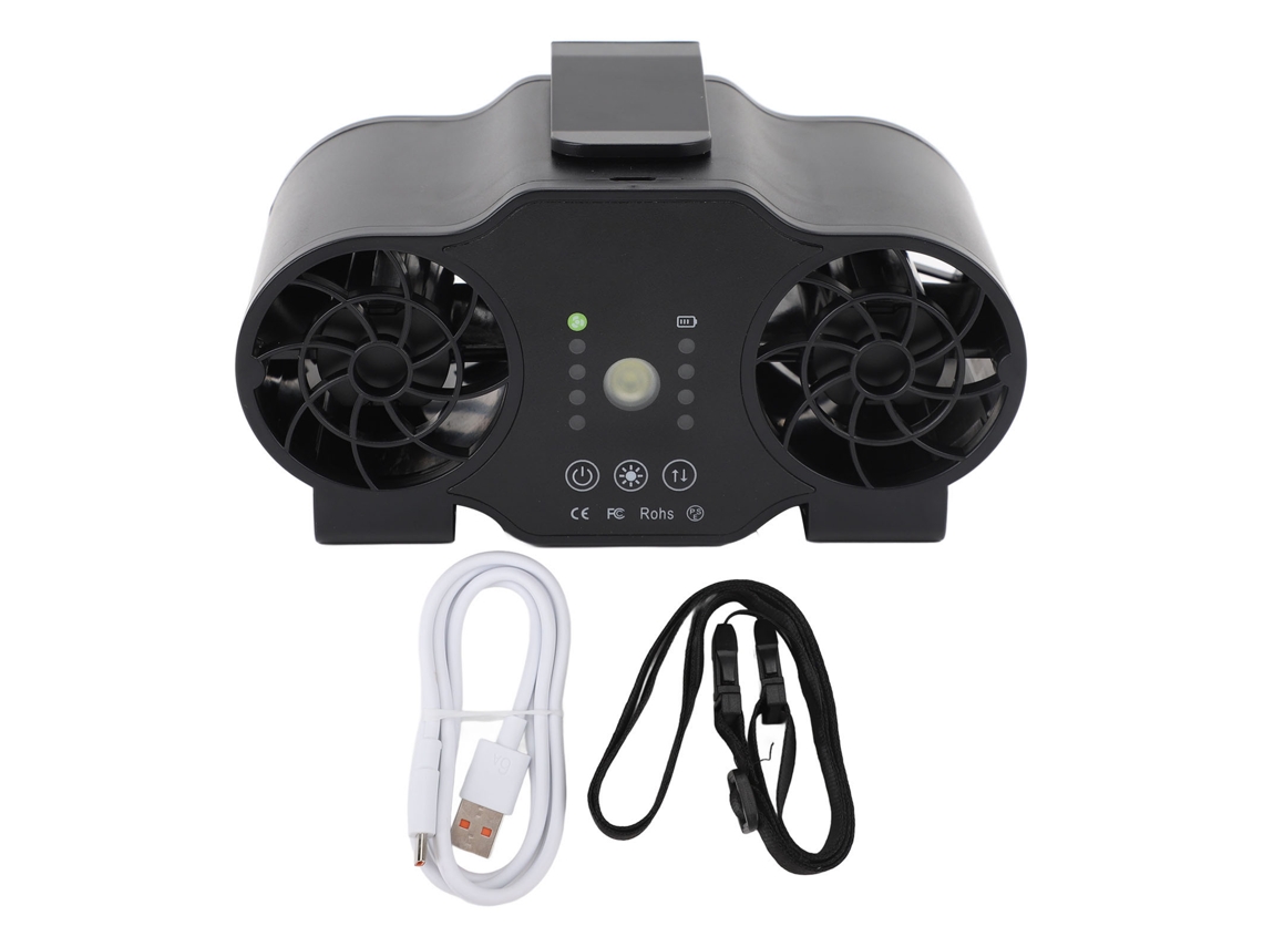 Ventilador Clip Cintura 4 Velocidades 20000mah Usb Recarregável