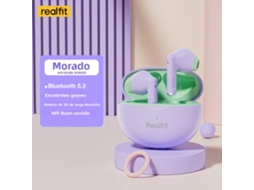 Fones de Ouvido Bluetooth Sem Fio Hifitws de Alta Qualidade, Intra auriculares com Controle de Volume. MDUG (roxo)