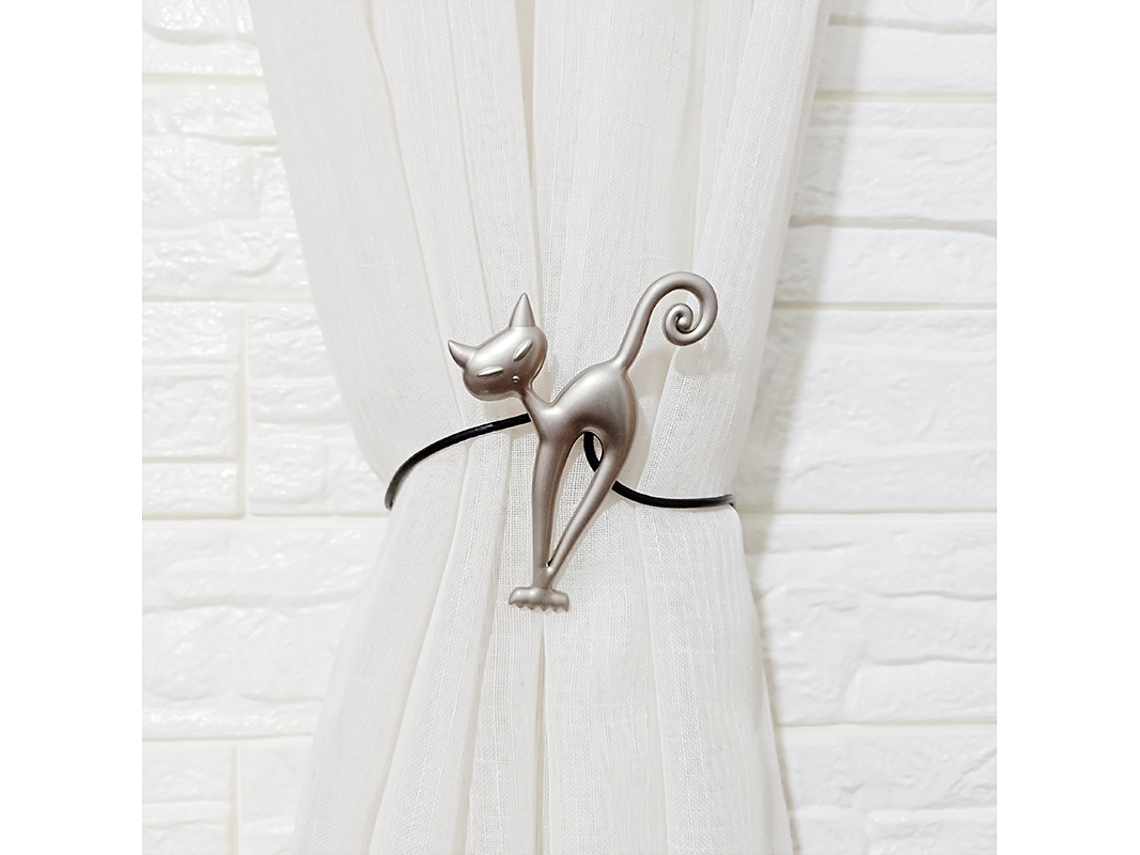 Pacote Com 2 Prendedores Magnéticos Para Cortinas , Decoração Curta Aquaforge (prata Asiática)