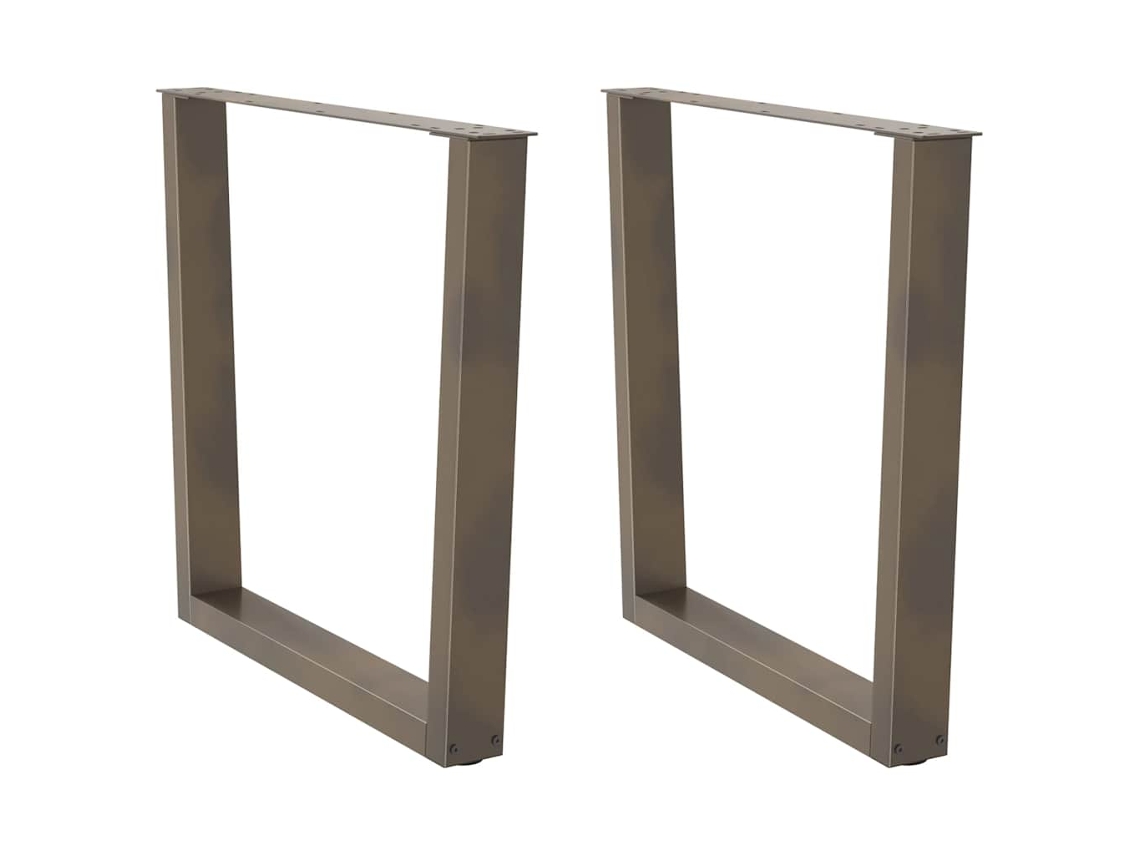 Vidaxl Pés Para Mesa De Jantar Em Formato De V, 2 Peças, Aço Natural, 90x(72-73,3) Cm, Aço