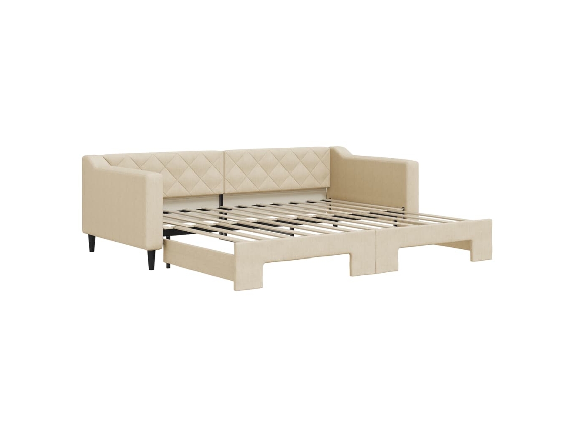 Sofá-cama Com Gavetão Vidaxl Creme Tecido