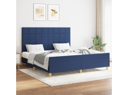 Vidaxl Estrutura De Cama Sem Colchão 160x200 Cm Tecido Azul