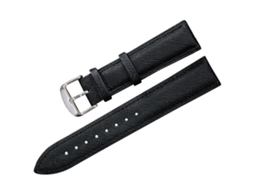 Pulseira de relógio casual em couro PU para homens e mulheres, 22 mm, preta.