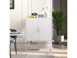 Aparador Metal Branco 85x40x109cm, 2 Prateleiras, Magnético.-xm