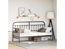 Vidaxl Estrutura De Cama De Dia Preto 75 X 190 Cm Aço Revestido A Pó