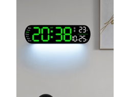 Laranja Relógio Parede Digital Led Luz Ambiente Controle Remoto Silencioso Temperatura Umidade Data Dia Semana Temporizador MDUG
