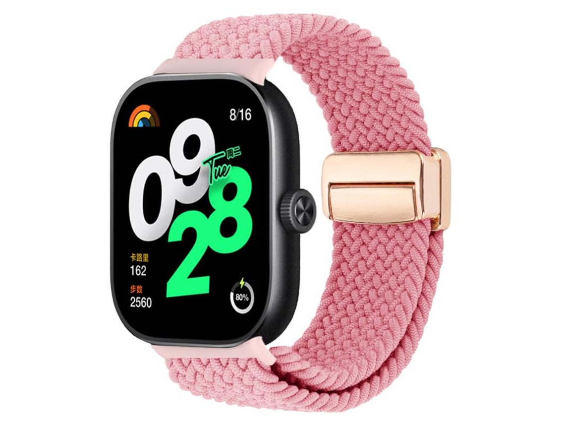Bracelete para Xiaomi Band 9 Pro / 8 Pro Silicone Magnético Reversível Fecho Duas Cores Rosa Oxford + Cinza Rosado XIAOMOYU