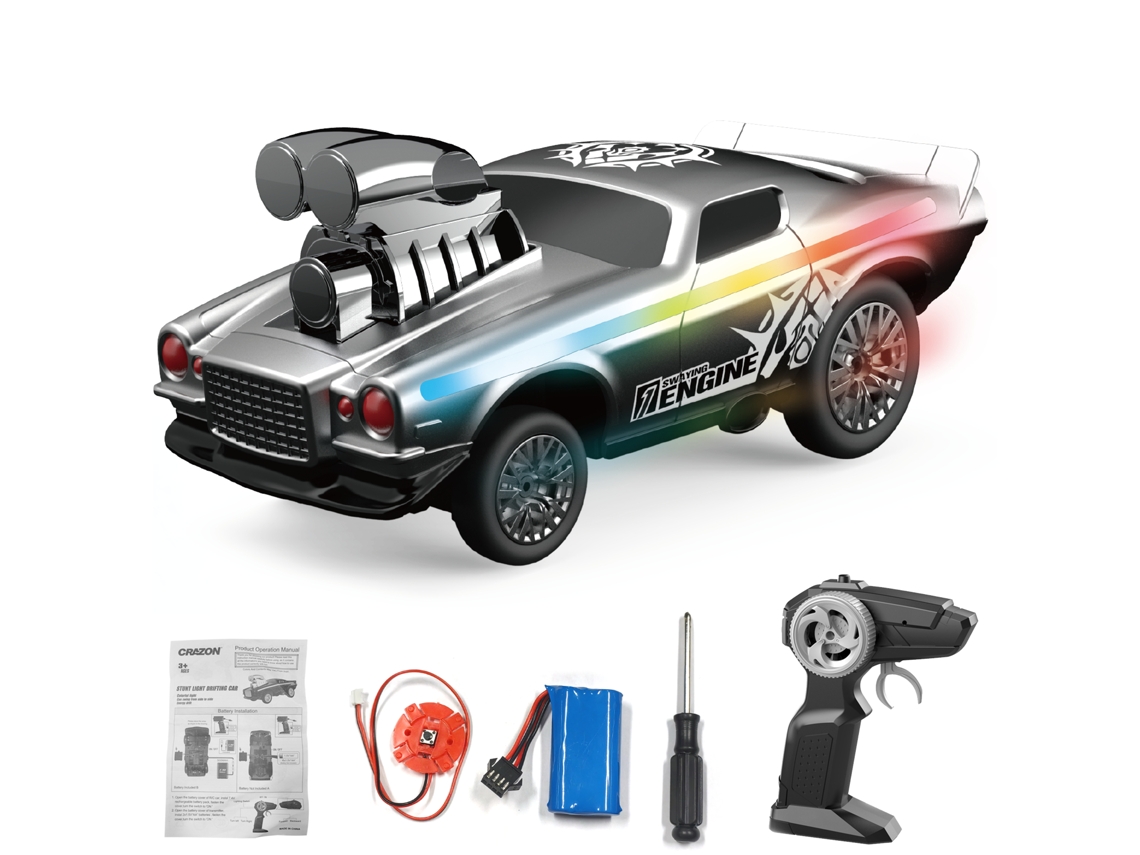 Mali carro de Derrapagem Controle Remoto 2.4ghz com Efeito de Balanço e Luzes Led Brinquedo para Crianças Presente de Natal Aniversário