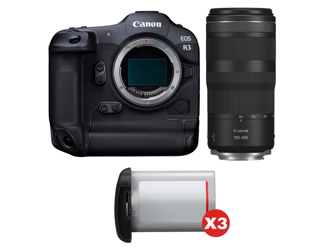 Eos R3 + Rf 100 400mm F/5.6 8 Is Usm + 3 Canon Lp e19 + Ebook “20 Dicas para Fotos Que Impressionam” CANON