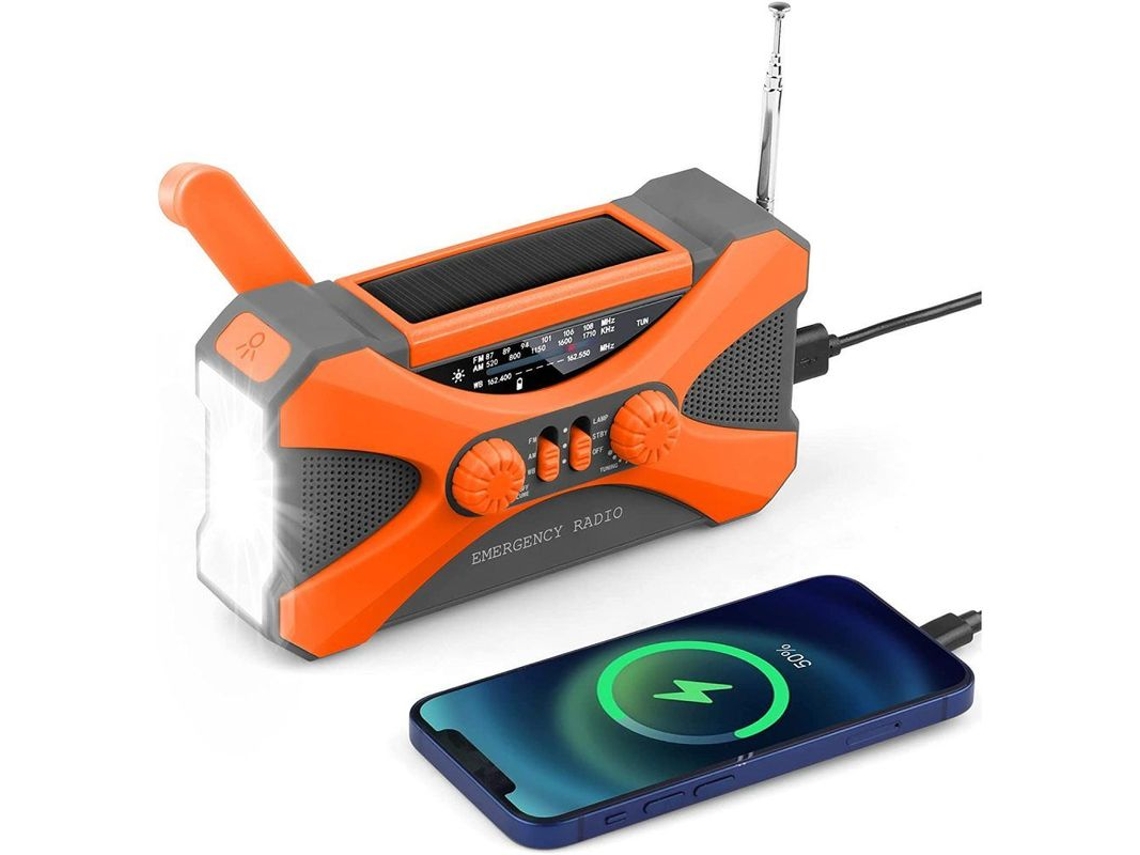 Rádio de Emergência com Energia Solar e Manivela AQUAFORGE