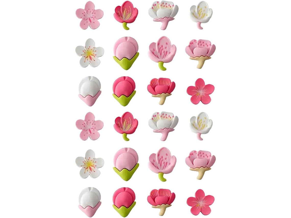 Conjunto De 48 Tachinhas Decorativas Em Formato Flor Cerejeira Para Murais, Casa, Escritório E Sala De Aula