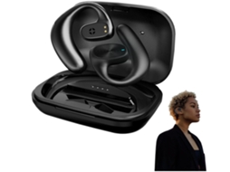 Auriculares De Ouvido Aberto, Controlo Tátil, Auriculares Som Transparente Com Capa Carregamento Para Desportos, Corrida, Caminhada, Fitness (preto)
