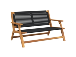 Conjunto 1 Móveis De Jardim Vidaxl Preto Madeira De Acácia Maciça (122 X 78 X 73 Cm)