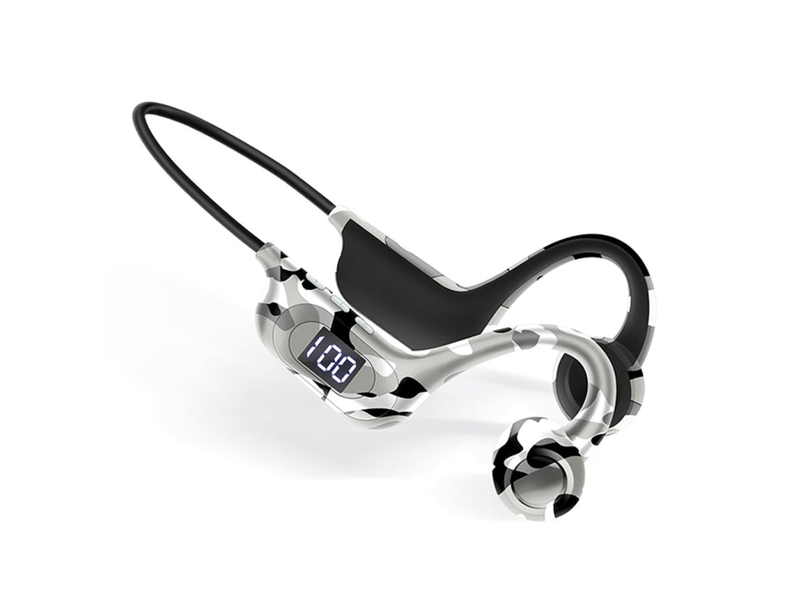 Fones Condução Óssea Abertos Sem Fio Bluetooth 5.3 JIAPEI, Som Estéreo Hifi, Display Led, Para Treino, Corrida, Academia
