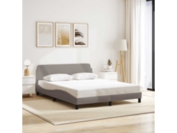 Vidaxl Estrutura De Cama Dover 160x200 Cm Tecido Castanho-acinzentado