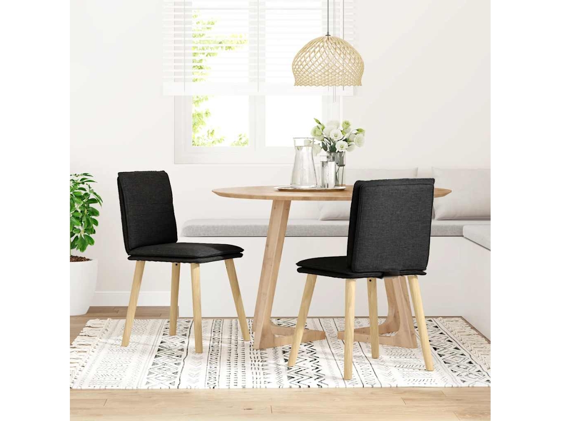 Maison Exclusive - Cadeiras De Jantar 2 Pcs Tecido Preto