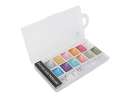 Kit De Pintura Água Para Unhas Sólida Com 12 Cores Perolizadas Portátil Pigmento Para Artistas Iniciantes