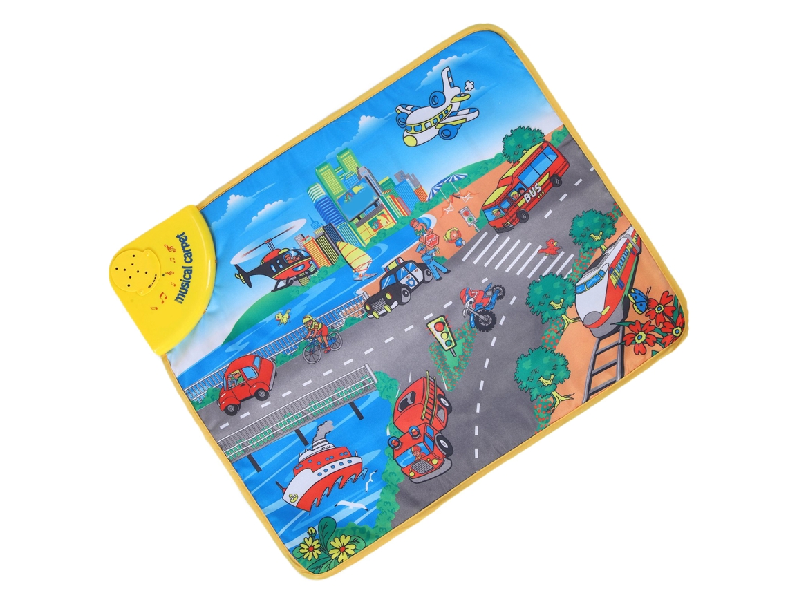 Primerox tapete de Aprendizagem de Transporte Elétrico com Áudio para Crianças 3+ 49x59cm