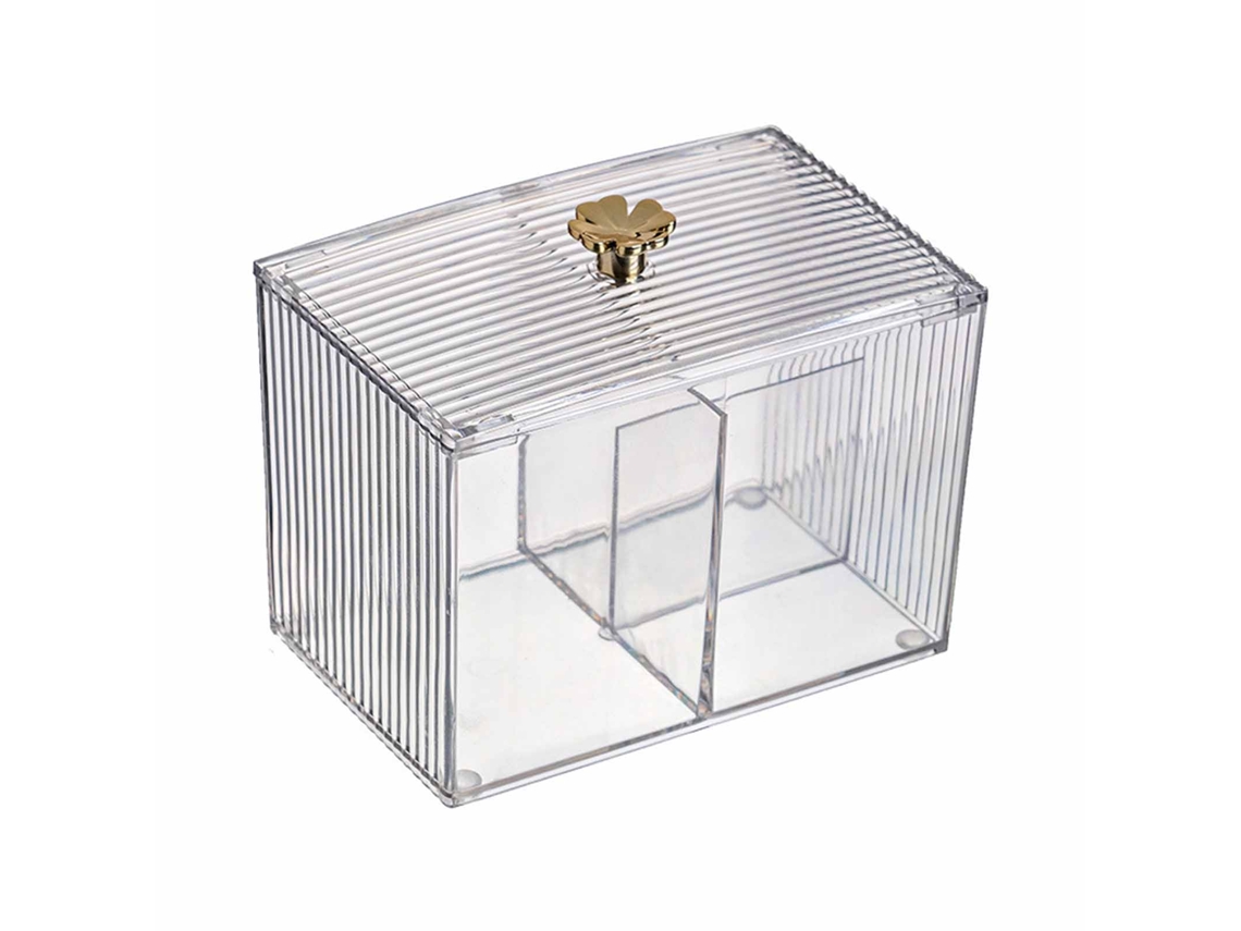 Porta Cotonetes com Tampa e Organizador de Mesa S/MARCA