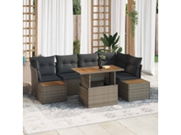 Vidaxl Conjunto De Sofá De Jardim 10 Unid. Cinzeto Rattan Sintético