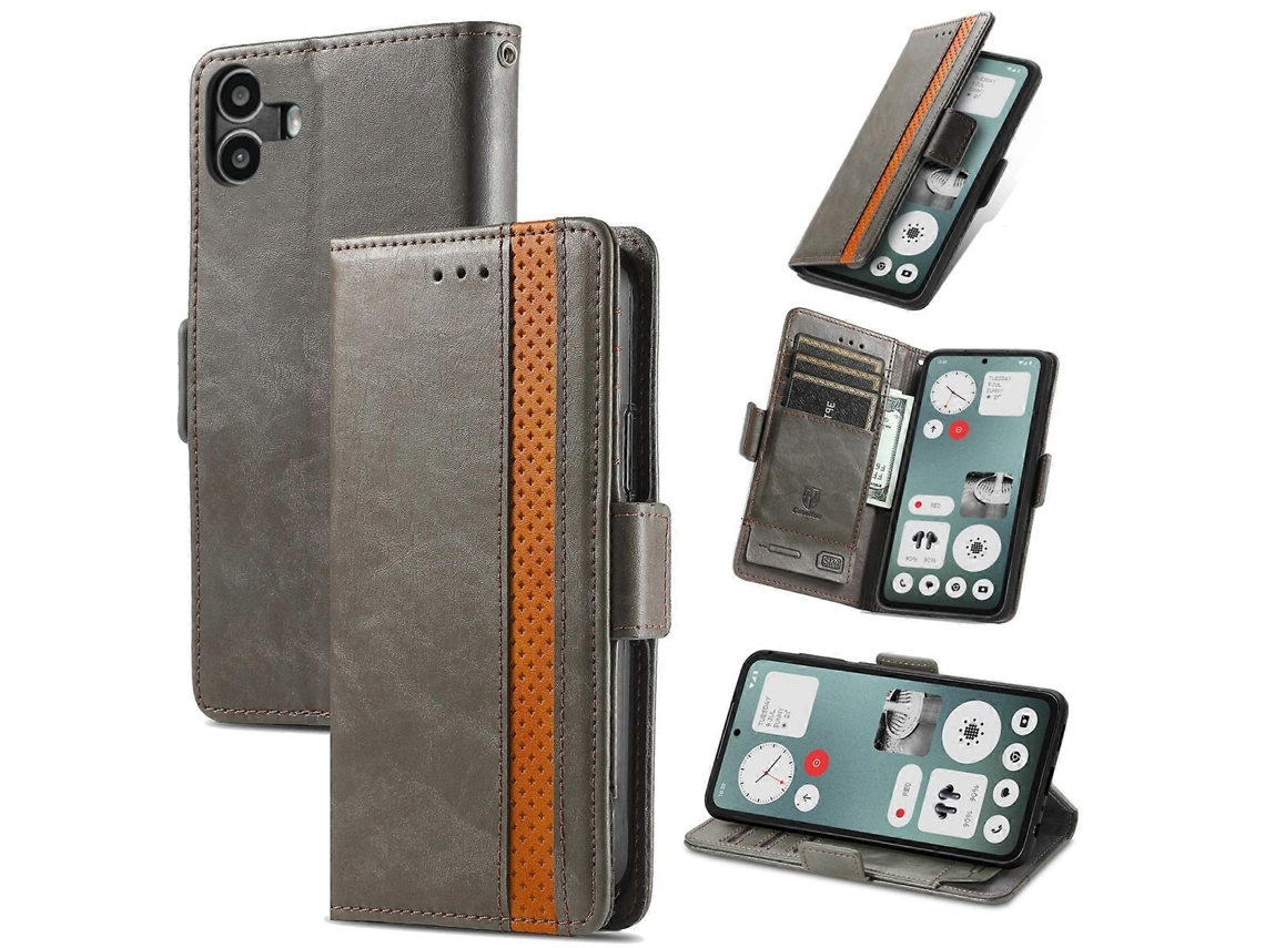 Capa De Celular Caseneo Com Fivela Magnética Dupla E Revestimento Em Couro, Sem Custo Adicional, Modelo Cmf Phone 1.