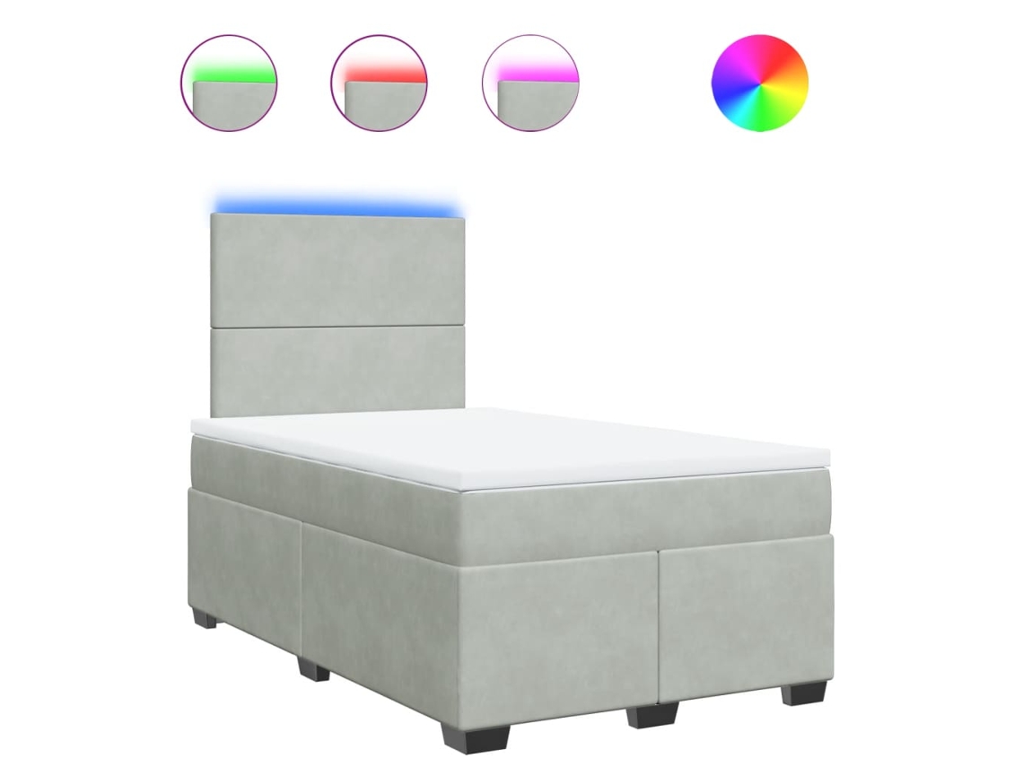 Box Spring Bed, Box Spring Beds Vidaxl Cinzeto Veludo (120 X 190 Cm)