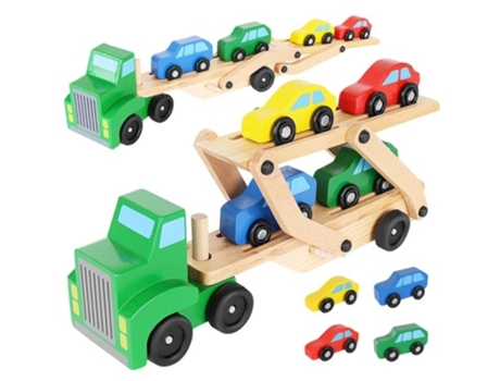 Wooden Truck Tow Truck Set Of Cars 22698 KRUZZEL