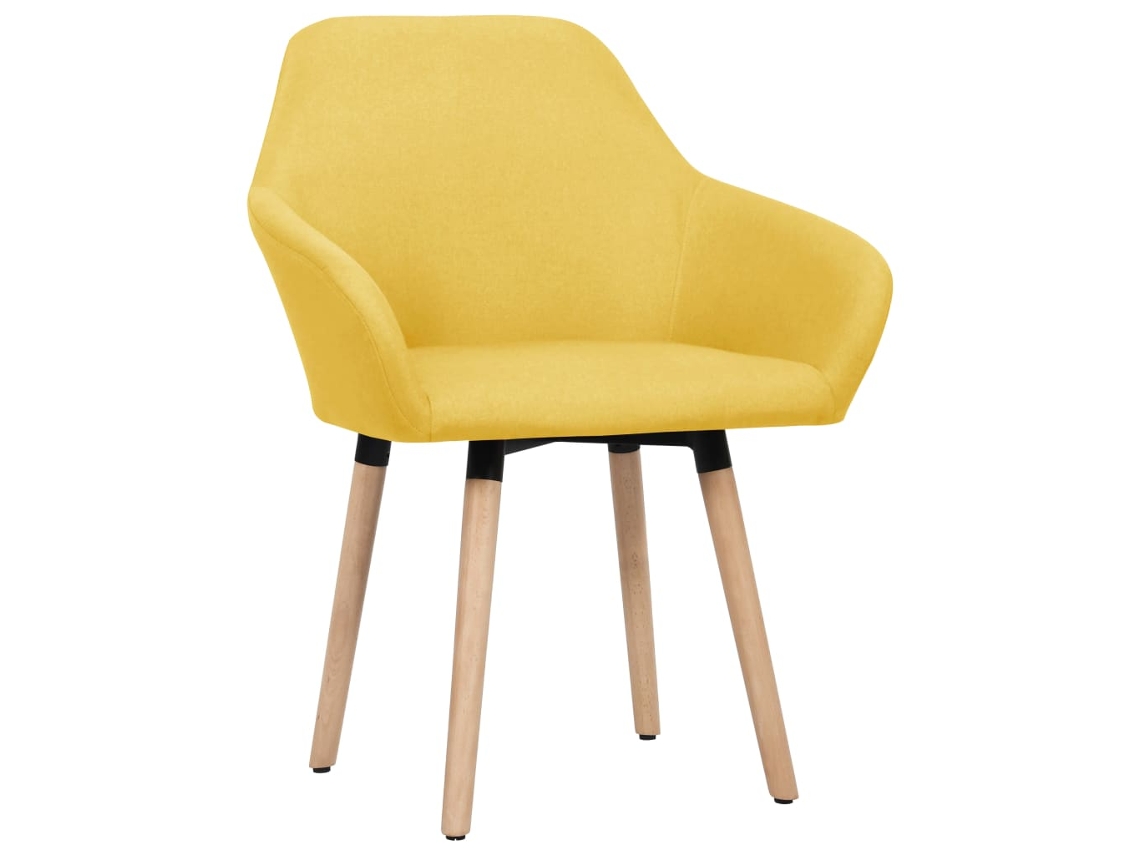 Cadeiras de Jantar 2 Pcs Tecido Amarelo MAISON EXCLUSIVE