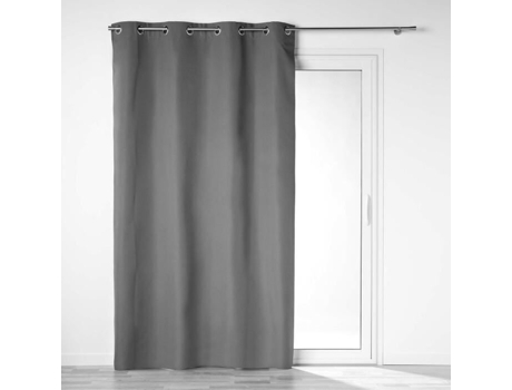 Cortina Ilho 140 X 260 Cm 100% Blackout/Microfibra Liso Antracite Escuro DOUCEUR D'INTERIEUR