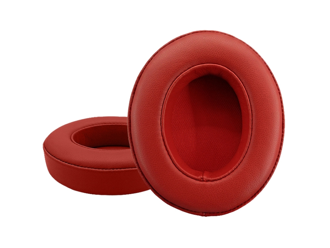 Almofada Para Auscultadores Beats Studio 2.0 De Orelhas De Espuma Macia Pele De Carneiro Vermelho