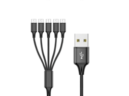 Lurelia Cabo Divisor Micro Usb, Preto, 2m, 5a, Carregamento Rápido