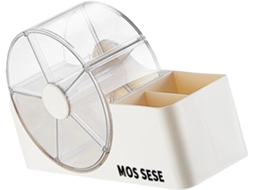 Organizador Transparente Para Acessórios De Cabelo Com Suporte Para Escova Estojo De Mesa Cotonetes,
