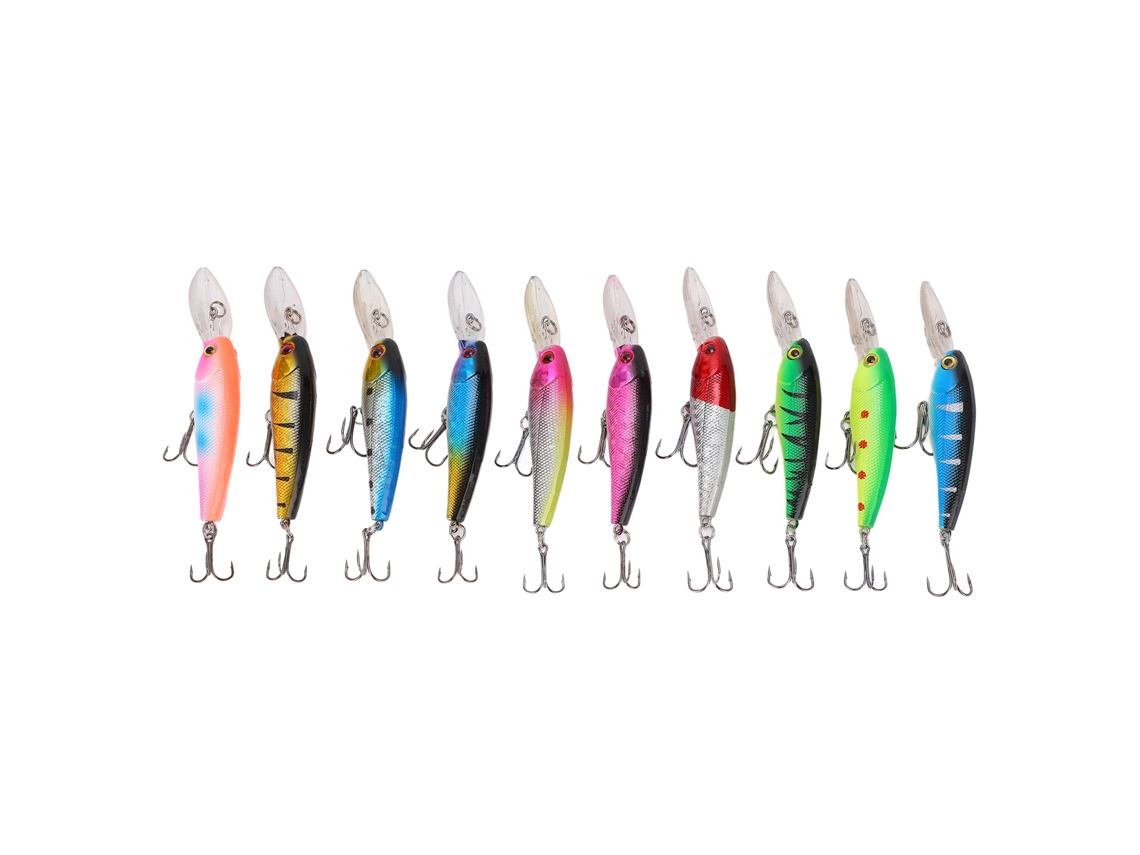 Kit de Iscas de Pesca 10 Cores Minnow 9cm 7.5g