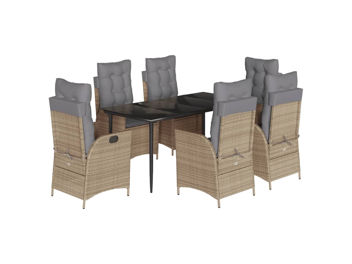 Garden Dining Set, Garden Dining Sets Vidaxl Bege Rattan / Vime (160 X 80 X 74 Cm)