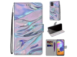 Nova Capa Compatível Com Samsung Galaxy A31 Com Padrão Criativo Tui E Porta-cartões Magnético - Ripple