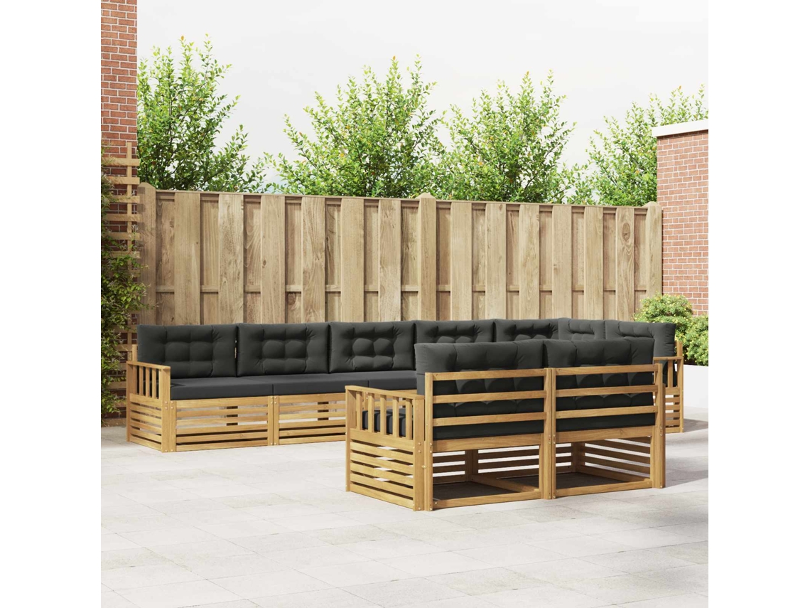 Vidaxl Conjunto De Sofás Para Exterior 8 Unid. Branco E Antracite