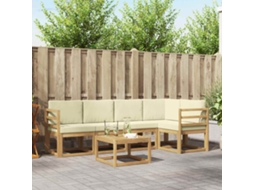 Vidaxl Conjunto De Sofás Para Exterior 6 Unid. Branco E Creme