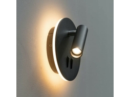 Candeeiro De Leitura Led Duplo Preto Com Interruptor