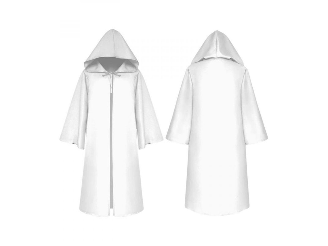 2026 capa com Capuz de Halloween para Crianças Unisex, Fantasia de Cosplay Medieval de Poliéster, Tamanhos S/m/l/xl M Blanco