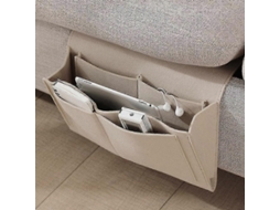 Cabeceira de feltro Slowmoose com bolsas de sofá e mesa organizadora suspensa para telefone e trabalho