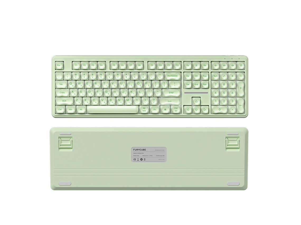 Teclado Sem Fio Ip108 3 Modos Bluetooth Mecânico Sensação De Mão - Verde - Luz Rgb
