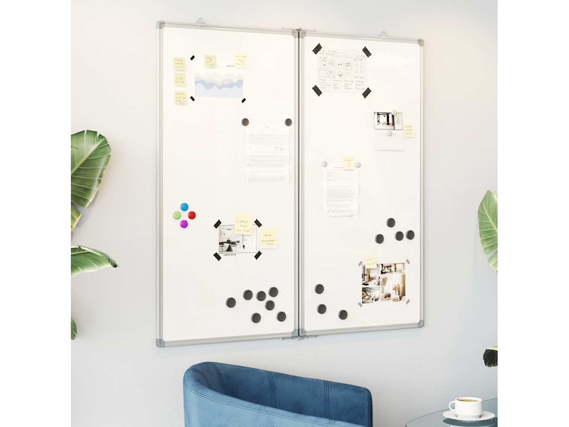 Vidaxl Quadro Branco Magnético Dobrável 80x80x1,7 Cm Alumínio