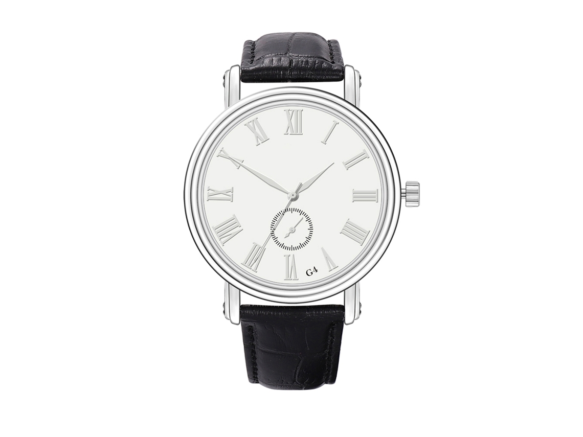 Relógio de pulso masculino casual de couro simples G4 Quartz