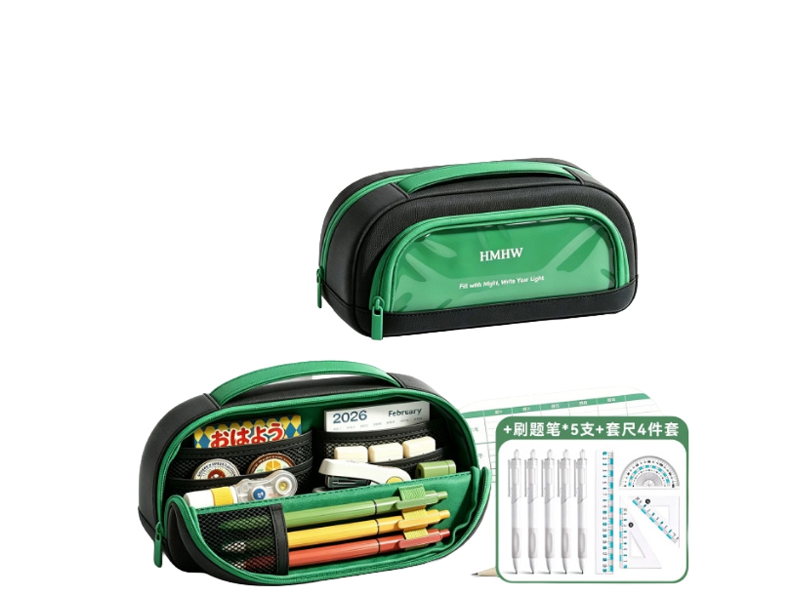 Laxiscreed Estojo De Lápis Vertical Multiusos Com Íman Para Estudantes, Grande Capacidade E Transparente
