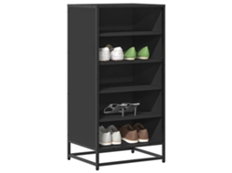 Vidaxl Sapateira 48x38x97,5 Cm Derivados De Madeira Preto