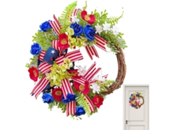 Coroa De Flores Vermelha, Branca E Azul Em Comemoração Ao 250º Aniversário Da Bandeira Americana |